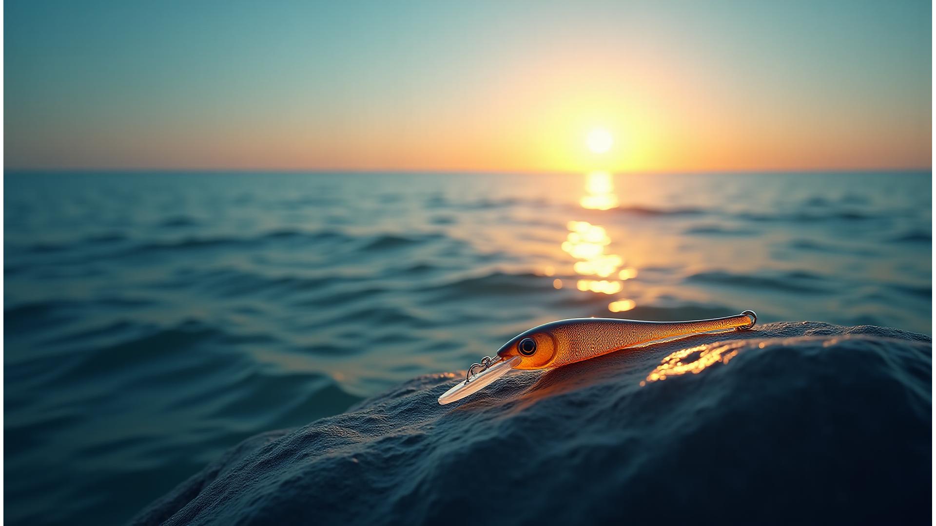 海洋がんのビジョンを示す、持続可能な漁業と技術革新の融合を表すイメージ